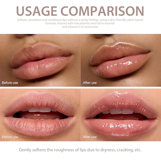 Moisturizing Overnight Lip Mask Vitamin E Lip Butter Repair Sleeping Lip Balm For Hydrated, Full Looking & Irresistible Lips(0.2 Fl Oz),Mild snow-VivaGrace Women