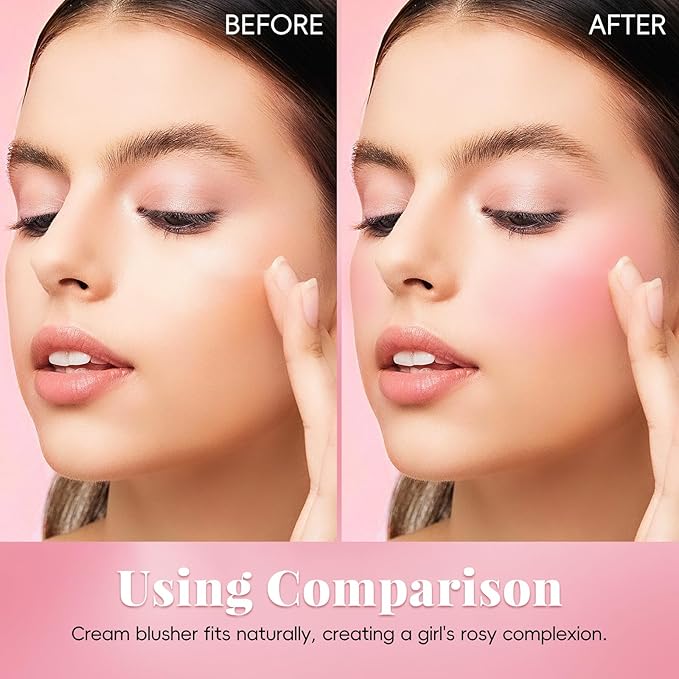 Color Changing Blush Stick for Cheek Lip, Black to Pink Jelly Clear Blush PH Temperature Change Magic Cream Blush Tinted, Lightweight Long Lasting Dewy Natural Glow Makeup for All Skin Tones-VivaGrace Women