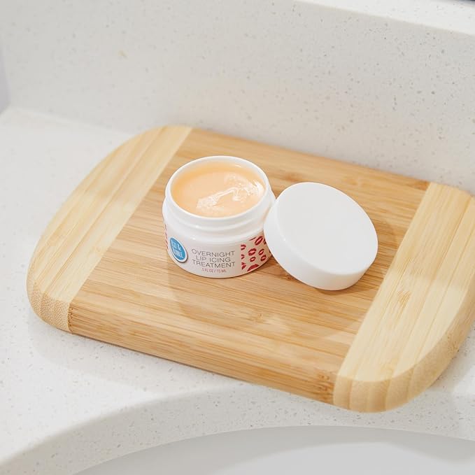 Fizz & Bubble Overnight Lip Icing Treatment with Vitamin E, Shea Butter, Hyaluronic Acid, Beeswax & More - Coconut & Peach - 0.5 Fl Oz-VivaGrace Women