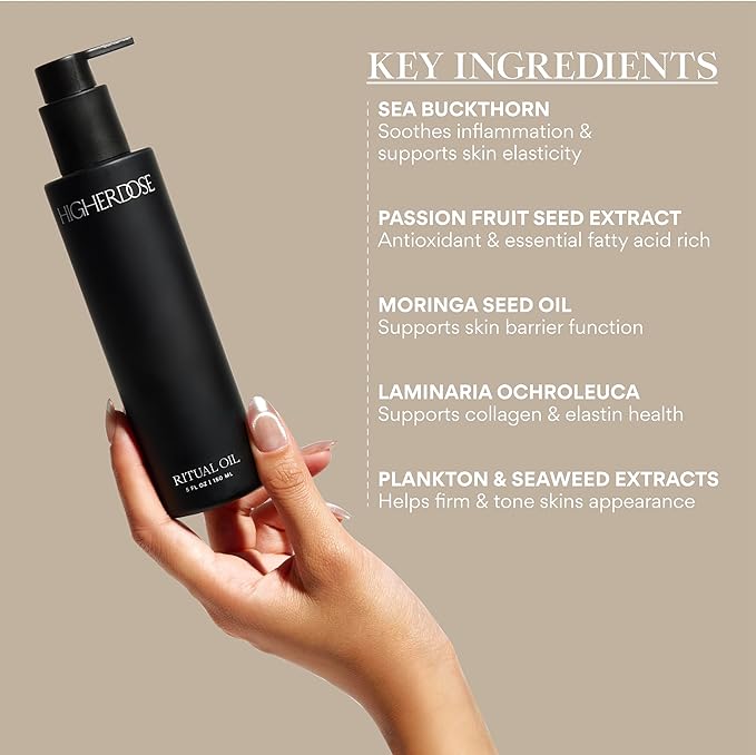 HigherDOSE Ritual Oil - Ayurvedic Daily Nourishing Body Oil for Dry Skin - Moisturizing Body Oil Enriched with Sea Buckthorn & Essential Oils to Deliver Nourished, Toned & Glowing Skin (5 Fl Oz)-VivaGrace Women