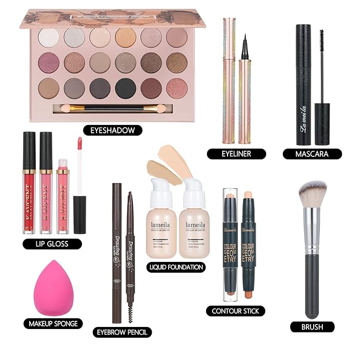 Makeup Kits Makeup Sets for Teens Women Teenagers Makeup Kit for Women Full Kit Make up Set Girls Gift Eyeshadow Foundation Makeup Kits for Teens Girls Ages-VivaGrace Women