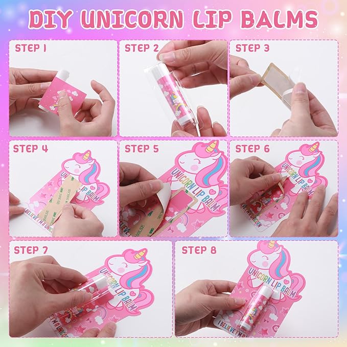 24 Sets Unicorn Party Favors Lip Balms Bulk for Kids Birthday Party Moisturizing Lip Balm for Unicorn Themed Celebration Gifts Lip Care Products for Classroom Rewards Favor Party Supplies-VivaGrace Women