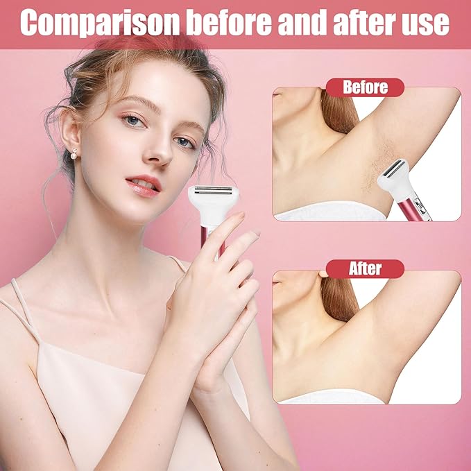 Women Face Epilator, 5-in-1 depiladora, Facial Hair Removal for Women, Facial epilator, Hair Removal Device, 5 Attachments for Eyebrows, Nose, Body-VivaGrace Women