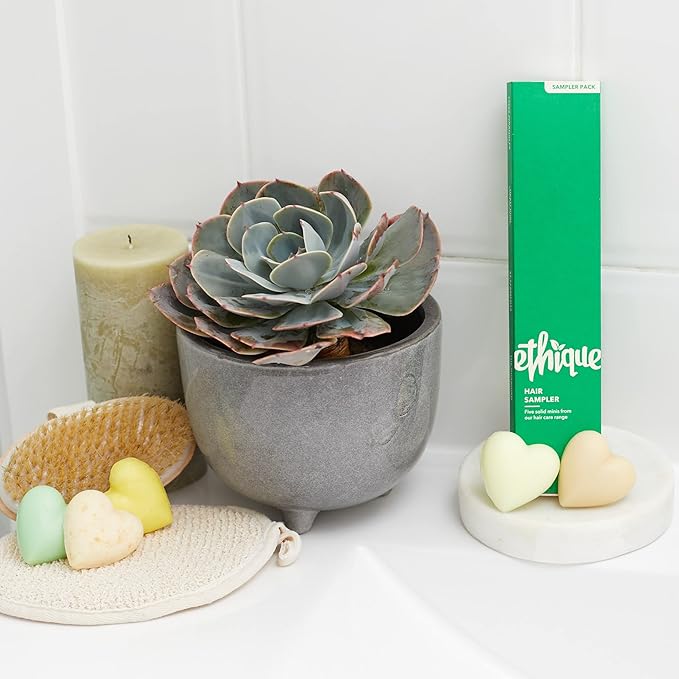 Ethique Hair Sampler - Shampoo & Conditioner - Plastic-Free, Vegan, Cruelty-Free, Eco-Friendly, 5 Travel Bars (Pack of 1)-VivaGrace Women