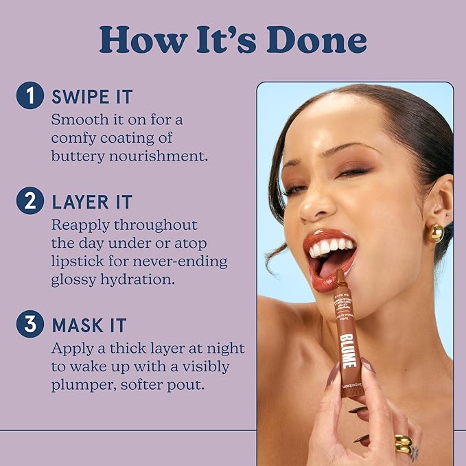 Blume Superbalm Duo - Tri-Peptide Vanilla Lip Balm (0.4 Fl Oz) + Tri-Peptide Toffee Soft Brown Tinted Lip Balm (0.4 Fl Oz) - Deep Hydration & Lip Plumping Set-VivaGrace Women