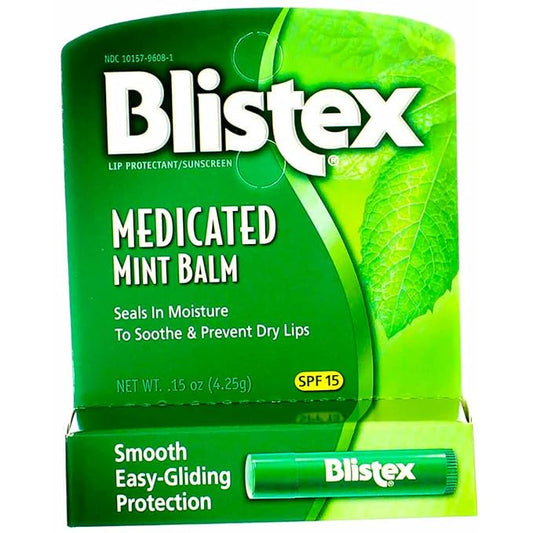 Blistex Medicated Mint Balm SPF 15 0.15 oz (Pack of 12)-VivaGrace Women