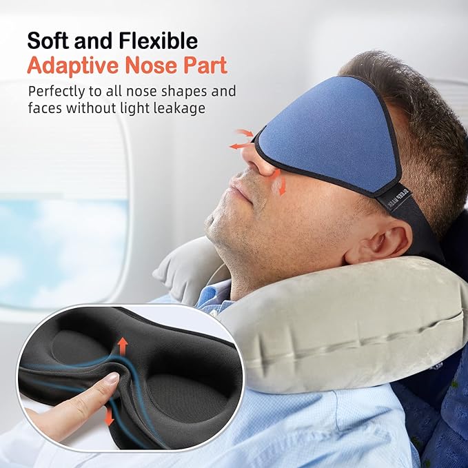 LitBear Sleep Masks, Light Blocking Eye Mask Sleeping for Women Men Side Sleeper, Soft 3D Comfortable Sleeping Mask with Adjustable Elastic Strap for Travel-VivaGrace Women