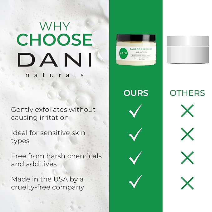 Naturals Sugar Scrub - Exfoliating Bamboo Bergamot – Organic cane sugar and shea butter gently exfoliate and nourish skin, leaving it smooth, refreshed, and hydrated – 14 oz-VivaGrace Women