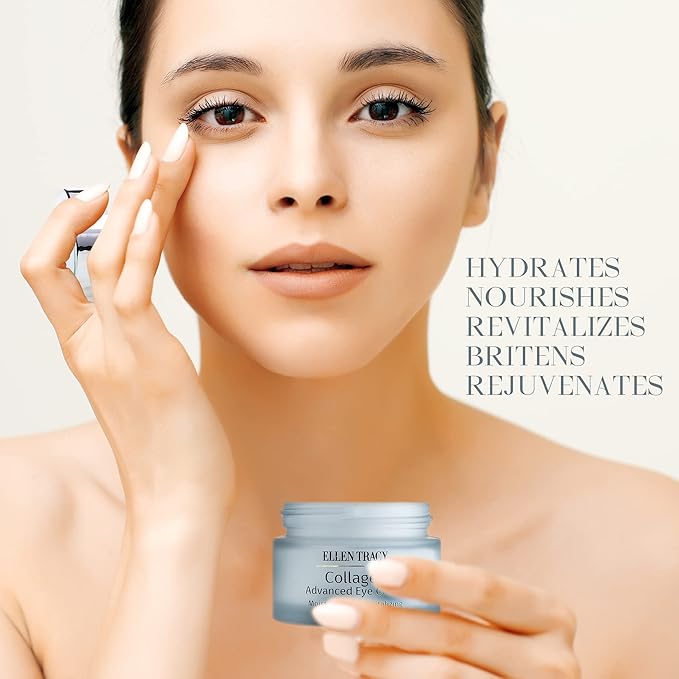 ELLEN TRACY Collagen Eye Cream | Advanced Moisturizing & Renewing Cream for Removing Dark Circles and Puffiness Under Eyes | Collagen, Dimethicone, 30 ML, 1 FL Oz-VivaGrace Women