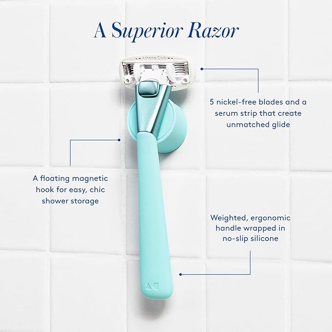 Women's Razor Shave Kit, 1 Mint Razor Handle + 6 Blade Refills-VivaGrace Women