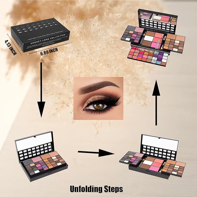 74 Colors Makeup Kit - Makeup Sets - Makeup palettes with 36 Eyeshadow - All in One Makeup Kit for Women and Girls Full Kit for Valentine's Day Gifts-VivaGrace Women