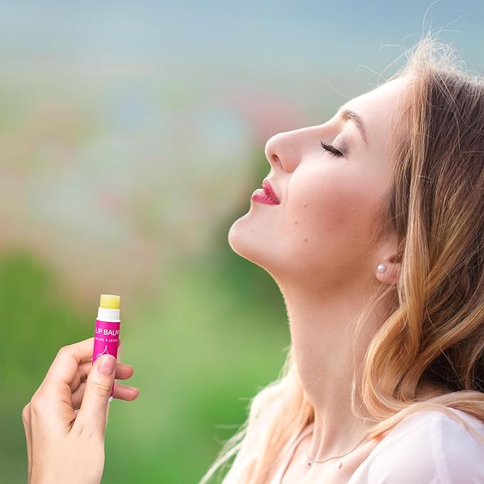 Floral Lip Balm Collection, Vegan Lip Balm Set, Beeswax Free, with Avocado Oil, Organic Jojoba Oil, and Vitamin E, Natural Moisturizer for Dry, Chapped or Cracked Lips, 3 Tube Set-VivaGrace Women