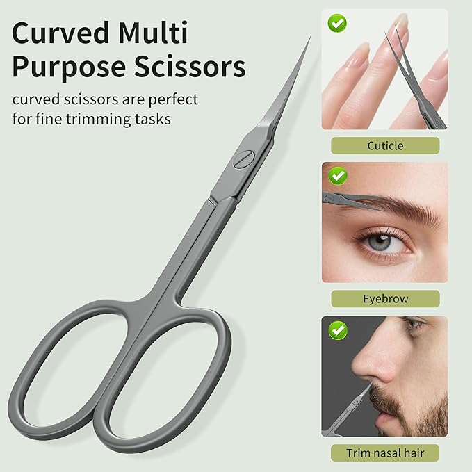 Eyebrow Trimmer Kit Scissors Tweezers Razor Facial Shaver Grooming Set with Mirror Travel Cases-VivaGrace Women
