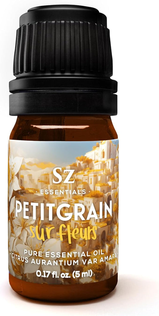 Petitgrain Sur Fleurs Essential Oil - 100% Pure and Undiluted - Extracted from Neroli-Bitter Orange Tree - Citrusy & Woody Scent with Fresh Neroli Floral Overtones - Therapeutic Grade-VivaGrace Women