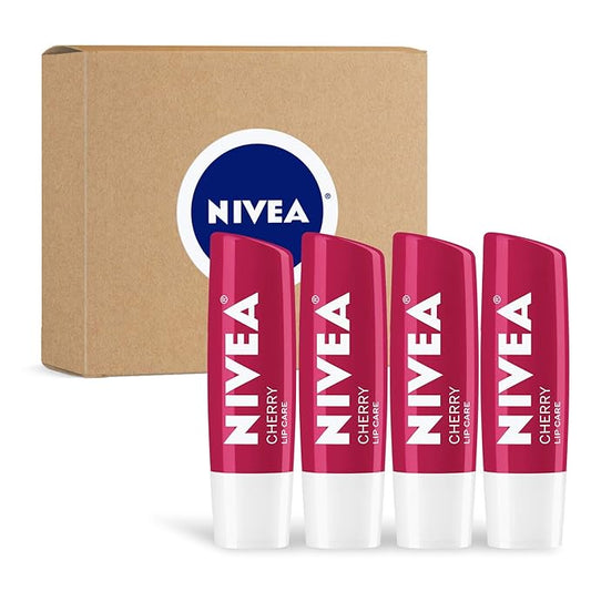 NIVEA Cherry Lip Care - Tinted Lip Balm for Beautiful, Soft Lips - Pack of 4-VivaGrace Women