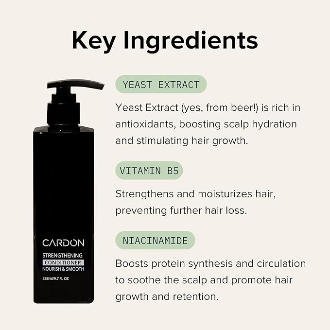 Hair Growth Conditioner for Men by CARDON, Prevent Thinning Hair and Hair Loss with Niacinamide & Vitamin B5 for healthy scalp, Korean Skin care, Deep Conditioner for dry damaged hair, (1 Bottle)-VivaGrace Women