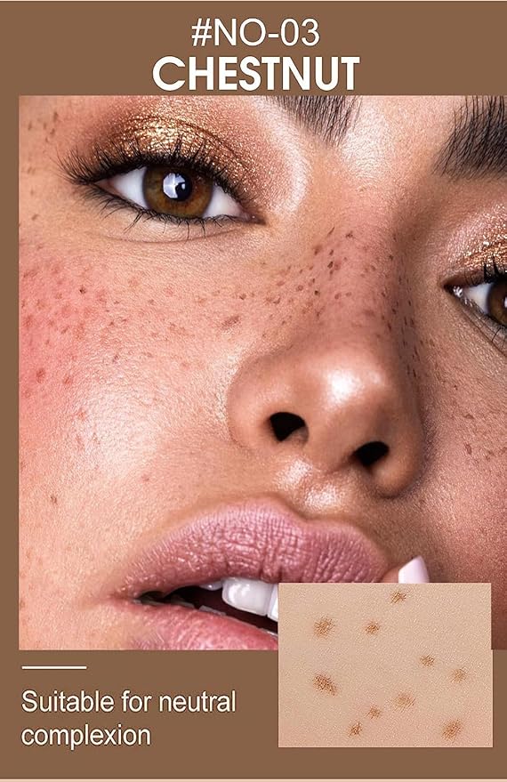 AKARY Freckle Pen Professional Lifelike Face Concealer Point Out Natural Waterproof Longlasting Soft Artificial Freckles Fine Makeup Freckle Pen Life Face Decoration (#03 Chestnut)-VivaGrace Women