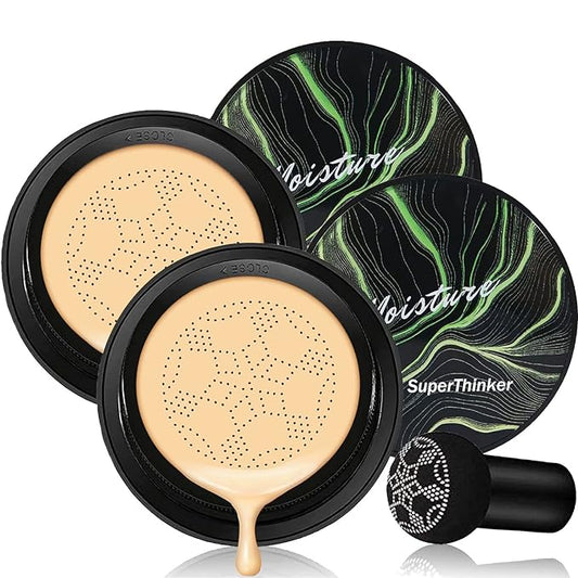 Mushroom Head Air Cushion CC Cream, BB Cream Face Makeup Foundation for Mature Skin Moisturizing Concealer Brighten Long-Lasting, Even Skin Tone for All Skin Types-VivaGrace Women