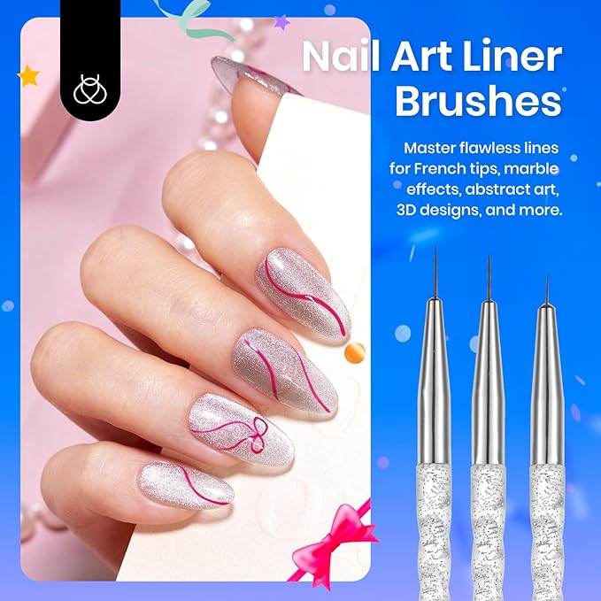 Beetles 31pcs Nail Art Brushes, Dotting Tools, Nail Art Pens, Dust Brush, Striping Liner Fingernail Drawing Pens with Palette Holder All in One for Starter Manicure Design Set-VivaGrace Women