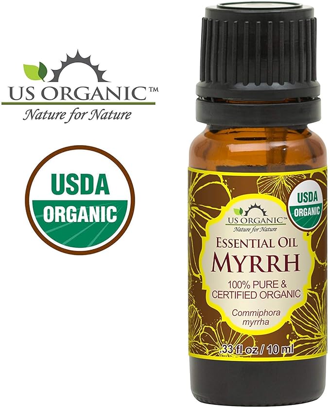 US Organic 100% Genuine Myrrh Essential Oil - Sourced from The Horn of Africa, USDA Certified Organic, Extracted by Hydro-Distillation (Myrrh, 10 ml)-VivaGrace Women