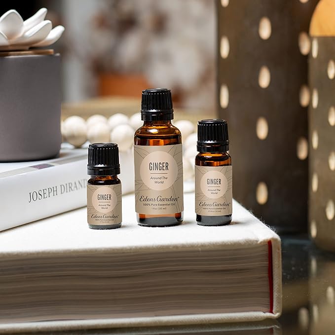 Edens Garden Ginger Around The World Essential Oil- 100% Pure Premium Grade, Undiluted, Natural, Therapeutic, Aromatherapy, The Best for Diffuser, Skin, Candle, Laundry 10 ml (.33 fl oz)-VivaGrace Women