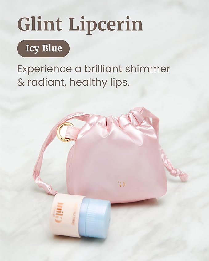 Glint Lipcerin (Icy Blue, 0.5fl oz) - Long Lasting Hydrating lip gloss with Shea Butter for a Natural Looking, Korean Skin care Ideal for Chapped, Dry, Cracked, or Damaged Lips-VivaGrace Women