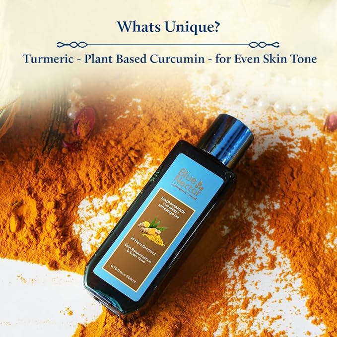 Blue Nectar Nalpamaradi Tailam Skin Radiance Oil with Turmeric | Plant Based Body Oil and Face Oil Infused with Turmeric, Amla and Manjistha (16 Herbs, 3.38 Fl Oz)-VivaGrace Women