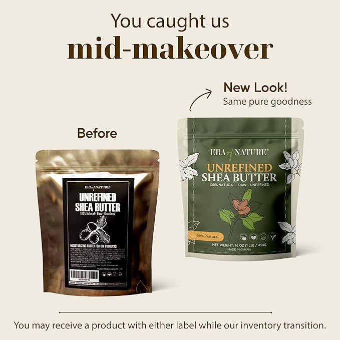 era of nature Organic Unrefined Raw African Ivory White Shea Butter 16oz - Moisturizing Raw Shea Butter Bar for Skin & Hair, DIY Lip Balm Base, Cream, Soap & Lotion Making Supplies Kit, Skincare-VivaGrace Women