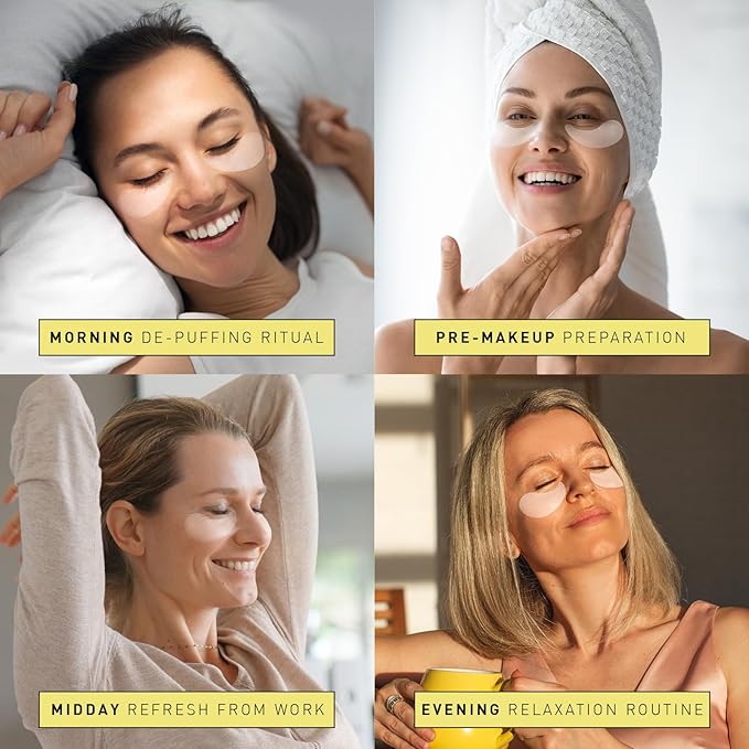 Under Eye Patches for Dark Circles: Snail Mucin Gel Masks for Puffiness Undereye Bags Wrinkles - Instant Brightening Moisturizing Skin Treatment Pads - Gift for Men and Women, 30 Pairs (White)-VivaGrace Women