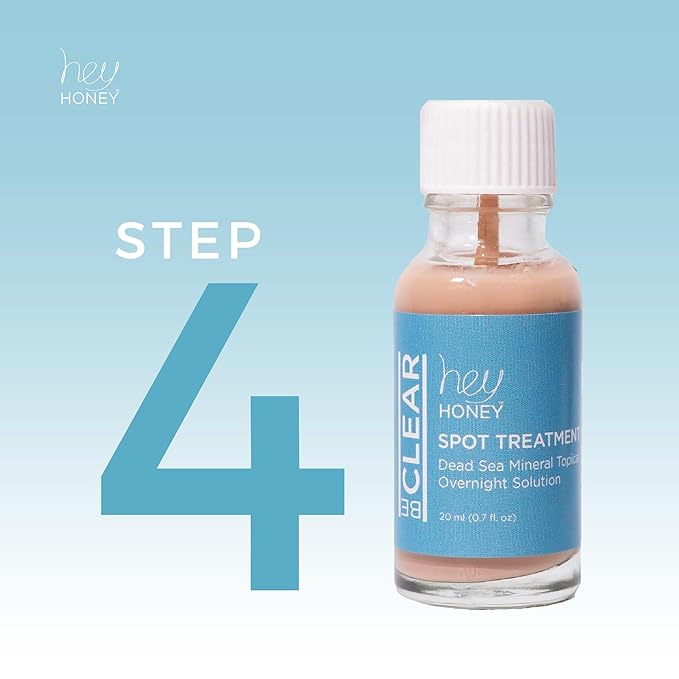 Hey Honey Skincare Be Clear - Acne Spot Treatment Overnight, Pimple Drying Lotion, Use Over Zits Whitehead & Blemishes 1 OZ-VivaGrace Women