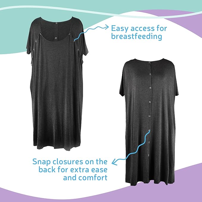 Postpartum Care Kit for Mom (14-Piece) - Includes Labor and Delivery Gown, Peri Bottle, Witch Hazel Foam, Pad Liners & More! with Hospital Essentials for Women After Birth-VivaGrace Women