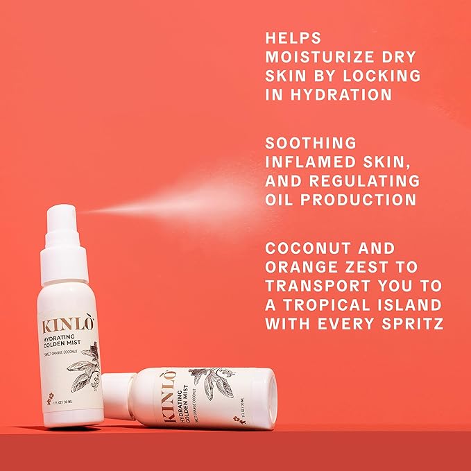 Kinlo Self Care Kit - Facial Oil, Facial Mist, Eye cream, Sweet Orange Coconut Scent Candle | Home SPA Gift Set Mother's Mother's day gift day gift | Black Owned Skincare | Made in USA-VivaGrace Women