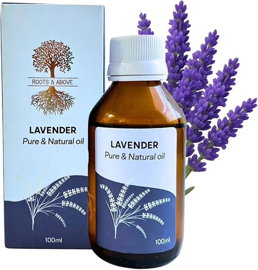 Roots & Above Pure Natural Lavender Essential Oil 3.38 oz/100ml for Diffuser, Skin, Hair, Self-Care, Soap & Candle Making Scent Fragrance-VivaGrace Women