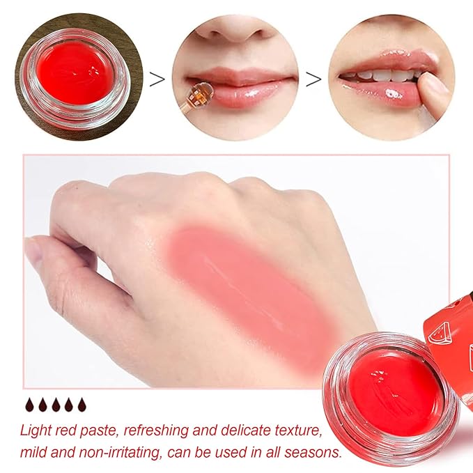 1 PCS Bee Lip Balm Honey Pot, Moisturizing Watermelon Sleeping Lip Balm Lip Mask Overnight, Hydrate Lip Repair Prevent Dry and Cracked Lip Care, Nourishes the Lip Skin, Reduces Lip Lines-VivaGrace Women