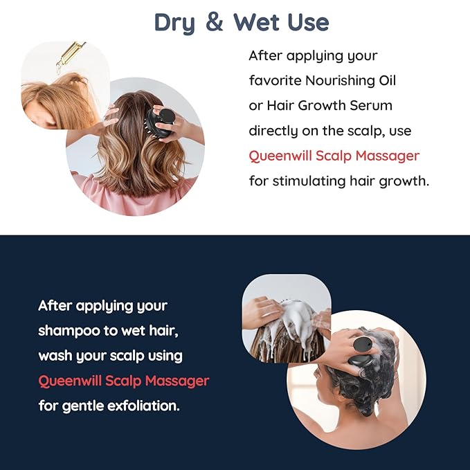 Electric Handheld Hair Massager, Cordless Hair Scalp Massager Portable Head Scratching Massager with 2 Modes Vibration Comb for Hair Growth, Deep Cleansing and Stress Relaxation-VivaGrace Women