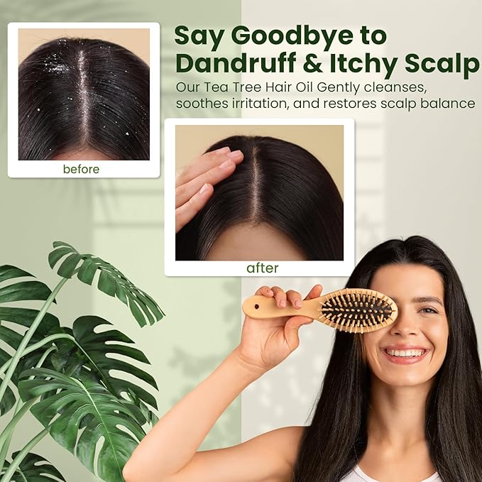 Natural Riches Tea Tree Oil for Hair - Blended with Vitamin E and Castor Oil for Hair Growth - Tea Tree Scalp Treatment for Dry Scalp - Lightweight Scalp Oil for Healthy, Strong Hair - 8 fl oz-VivaGrace Women