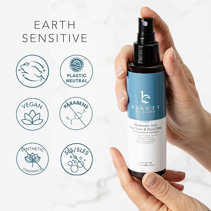 Hyaluronic Acid Toner for Face - USA Made with Natural & Organic Ingredients, Hydrating Toner with Niacinamide, Softens and Smoothes Dry & Sensitive Skin, Fragrance-Free Skin Care Spray-VivaGrace Women