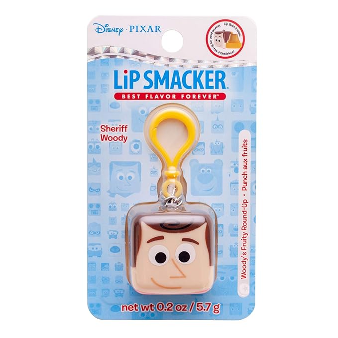 Lip Smacker Pixar Cube Balm, Woody, 1 Lip Balm in a Collectable Key Chain-VivaGrace Women