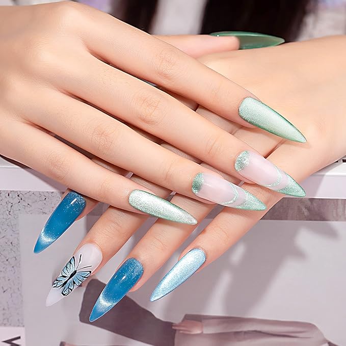 12 Colors Cat Eye Gel Nail Polish - Macaron Candy Magnetic Nail Polish Gel Set Summer Spring Cateye UV Lamp Cure Require DIY Salon Home Gift