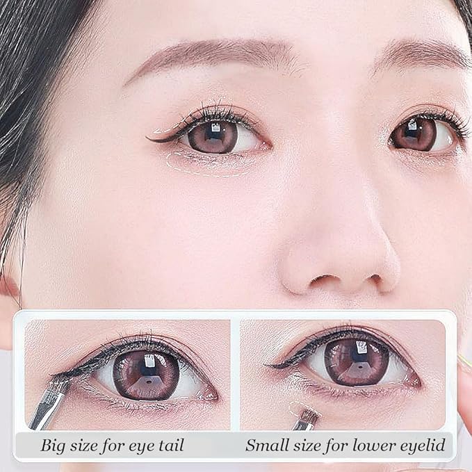 Mini Smudge Brush for Eyeliner,2 PCS Small Smudge Brush for Precision Eyeshadow and Eyeliner,Eyeliner Brush for Powder Gel Cream Liquid Concealer,Eye Makeup Brush Set-VivaGrace Women