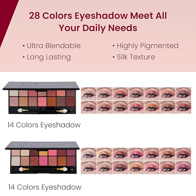Makeup Kit for Women Full Kit, Travel Makeup Kit, Makeup Gift Set for Teens Girls Beginners Professionals, Makeup Bundle Include 2 Matte & Glitter Eyeshadow Palettes, Lip Gloss Set-VivaGrace Women