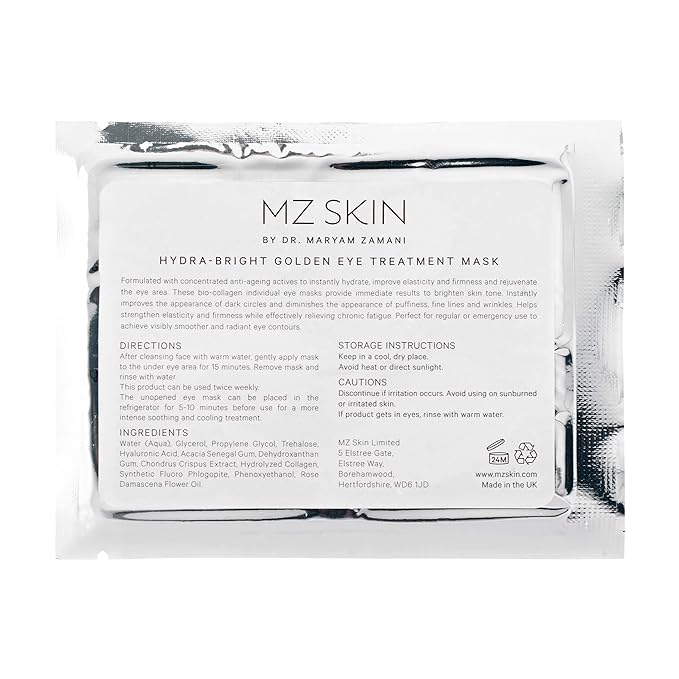 MZ SKIN HYDRA-BRIGHT GOLDEN EYE TREATMENT | Eye Mask (Pack of 5) | Anti-Ageing And Hydrating | With Hyaluronic Acid | Collagen-VivaGrace Women