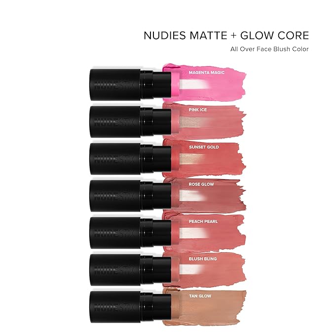 Nudies Matte + Glow Core All Over Face Blush Color - Peach Pearl-VivaGrace Women