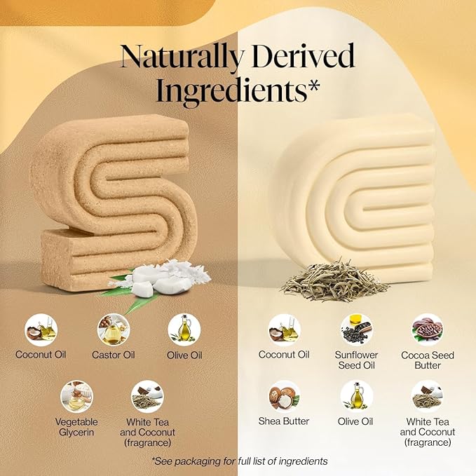 Kitsch Coconut Oil Shampoo and Conditioner Set – Deep Moisturizing Shampoo and Conditioner Bar for Dry Damaged Hair – Hydrating Solid Bars for Curly, Coily & Color Treated Hair – Made in USA-VivaGrace Women