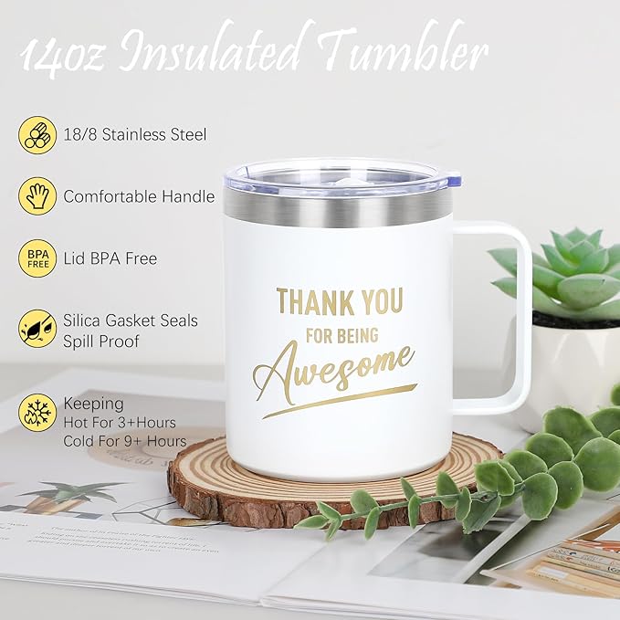 Thank You Gifts for Women, 8pcs Employee Appreciation Gifts Baskets for Women Thank You Farewell Gifts for Coworkers Teacher Boss Hostess Secretary Nurse Mom Pastor- Best Spa Gratitude Box w/Candle-VivaGrace Women