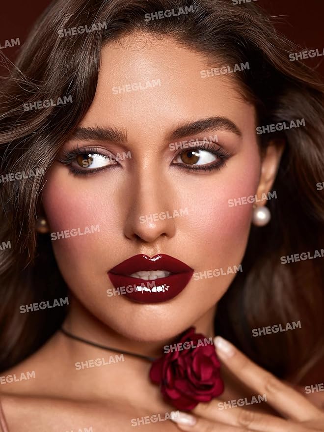 SHEGLAM Ember Rose Collection Valentines Gift Pink Lip Gloss Pink Blush Lipstick Eyeshadow Makeup Kit Red Makeup Collection-VivaGrace Women