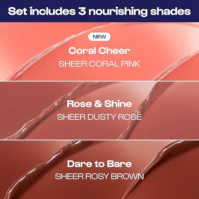 ALLEYOOP Lip Goals Trio, 3-Piece Lip Balm Set - Hydrating & Moisturizing Lip Care for Cracked Lips - Natural Plumping Lip Moisturizer That Smooths, Soothes, & Protects - Vegan-VivaGrace Women