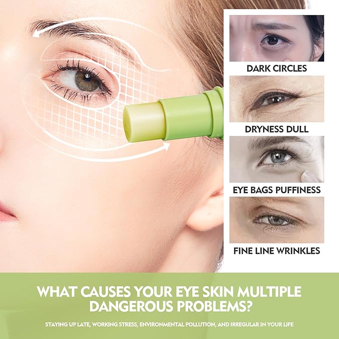 Retinol Eye Stick Anti Aging Eye Cream For Dark Circles and Puffiness, Fade Fine Lines and Firm Skin, Under Eye Balm Glow, Brightening Stick for Daily Anti-wrinkle Cream-VivaGrace Women
