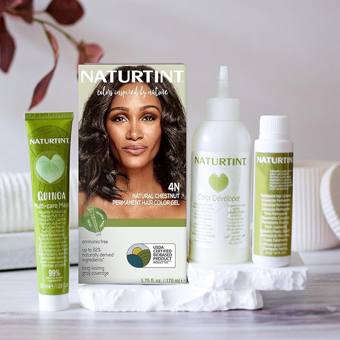 Naturtint 4N Natural Chestnut Permanent Hair Color (Pack of 1), Ammonia Free, Vegan, Cruelty Free, up to 100% Gray Coverage, Long Lasting Results (Packaging may vary)-VivaGrace Women