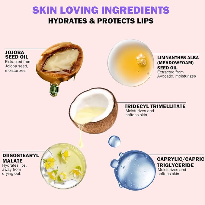 pH Lip Balm, Transparent Clear Color Changing Lipstick and Tinted Lip Balm Chapstick, Vegan & Cruelty Free Lip Tint, Hydrate & Nourish with JOJOBA and MEADOWFOAM SEED OIL, #001 Amethyst-VivaGrace Women